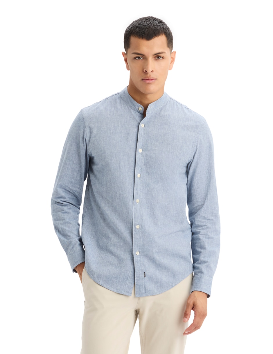 Camisa casual de algodón manga larga para hombre Camisa casual de algodón manga larga para hombre
