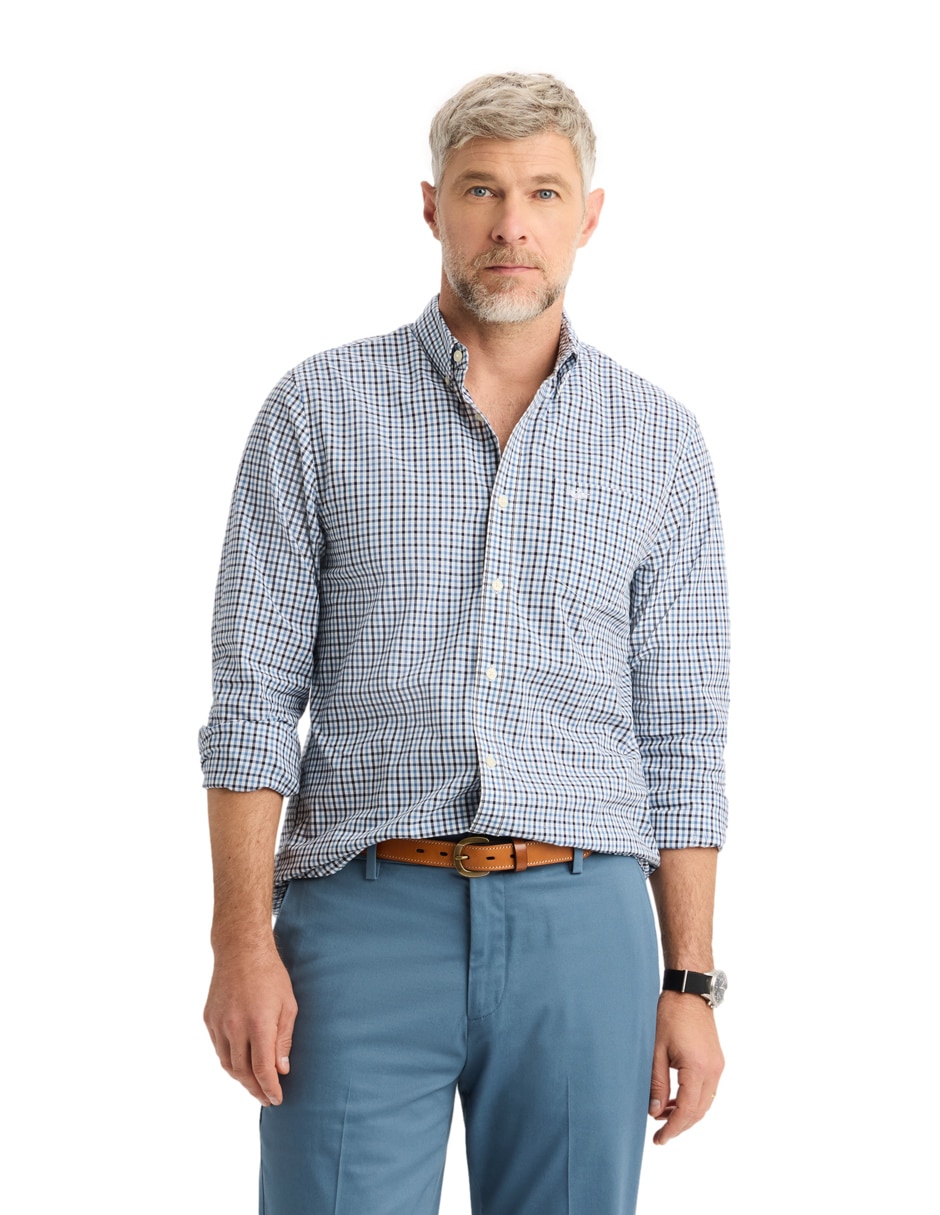 Camisa casual de algodón manga larga para hombre Camisa casual de algodón manga larga para hombre