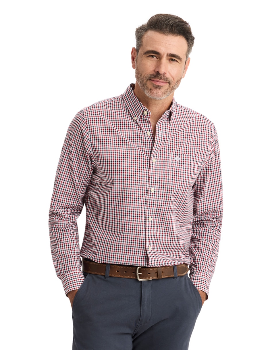 Camisa casual de algodón manga larga para hombre