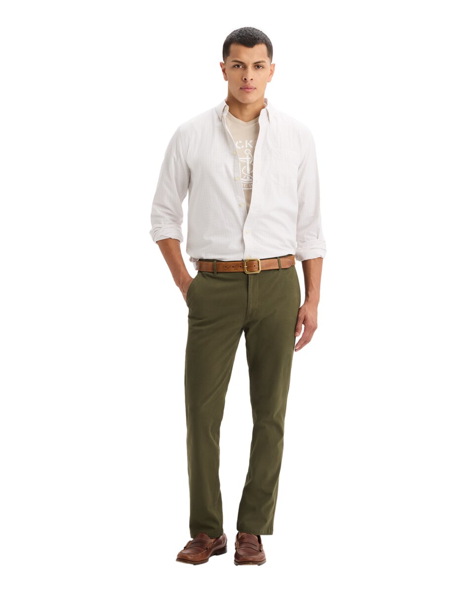 Camisa casual Dockers de algodón manga larga para hombre