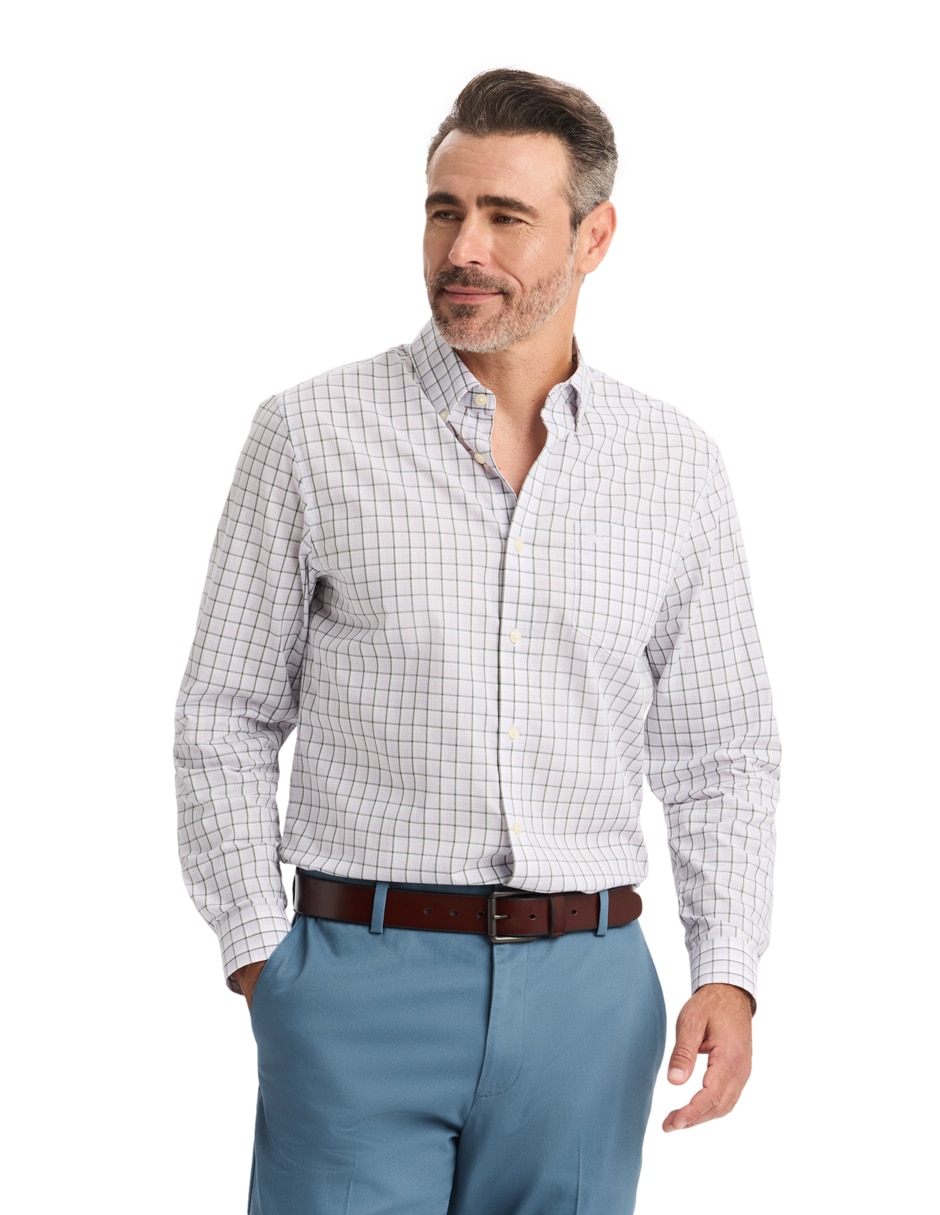 Camisa casual dockers de algodón manga larga para hombre