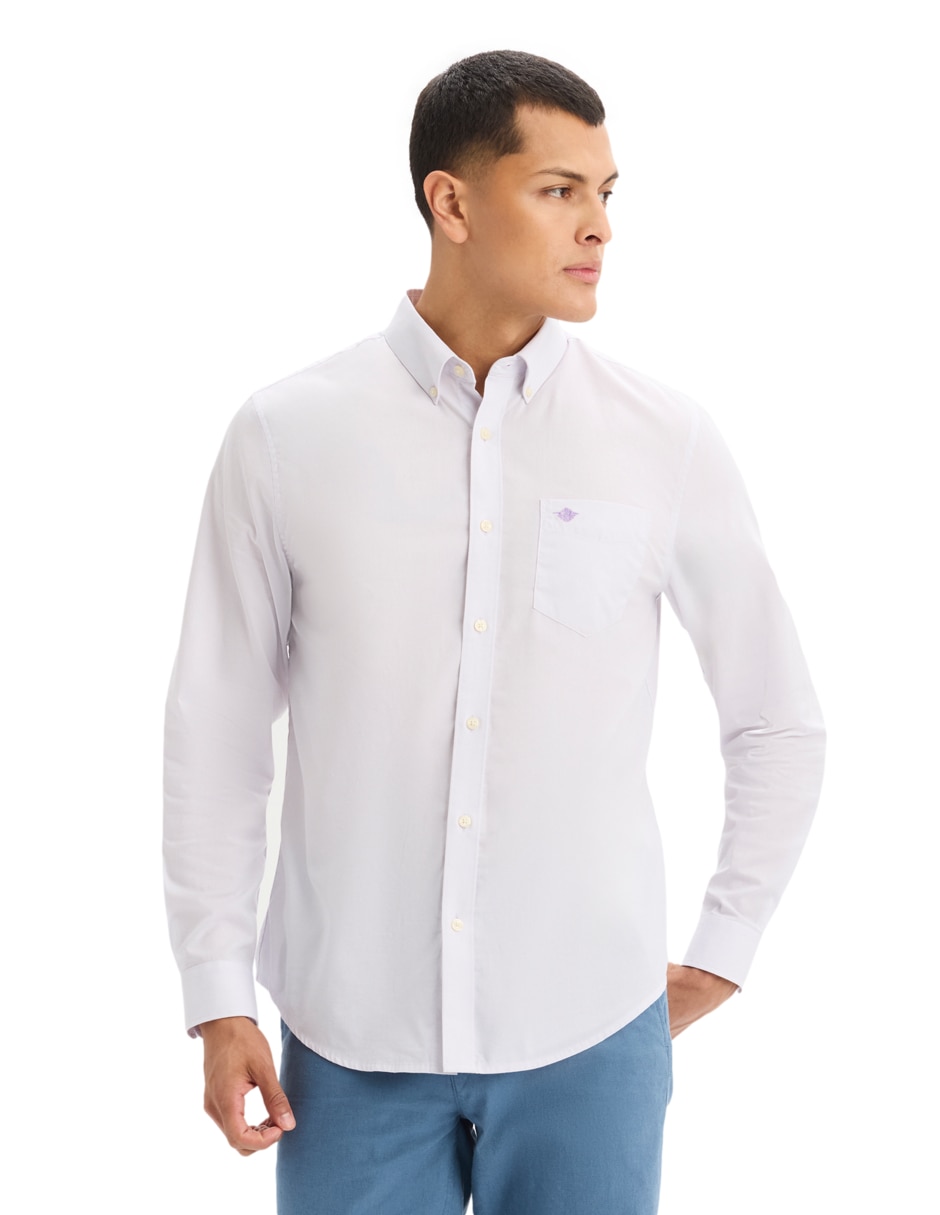 Camisa casual de algodón manga larga para hombre Camisa casual de algodón manga larga para hombre