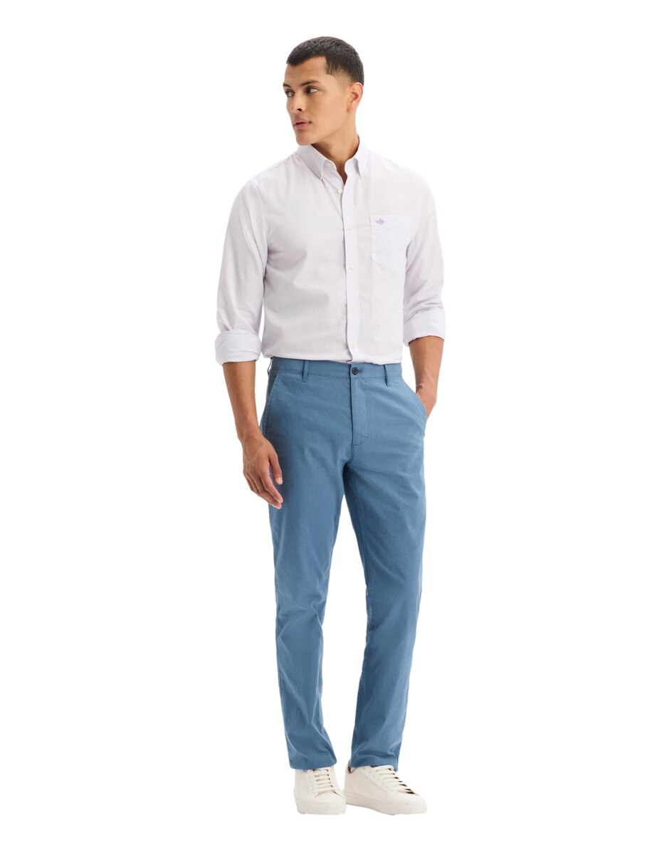 Camisa casual dockers de algodón manga larga para hombre