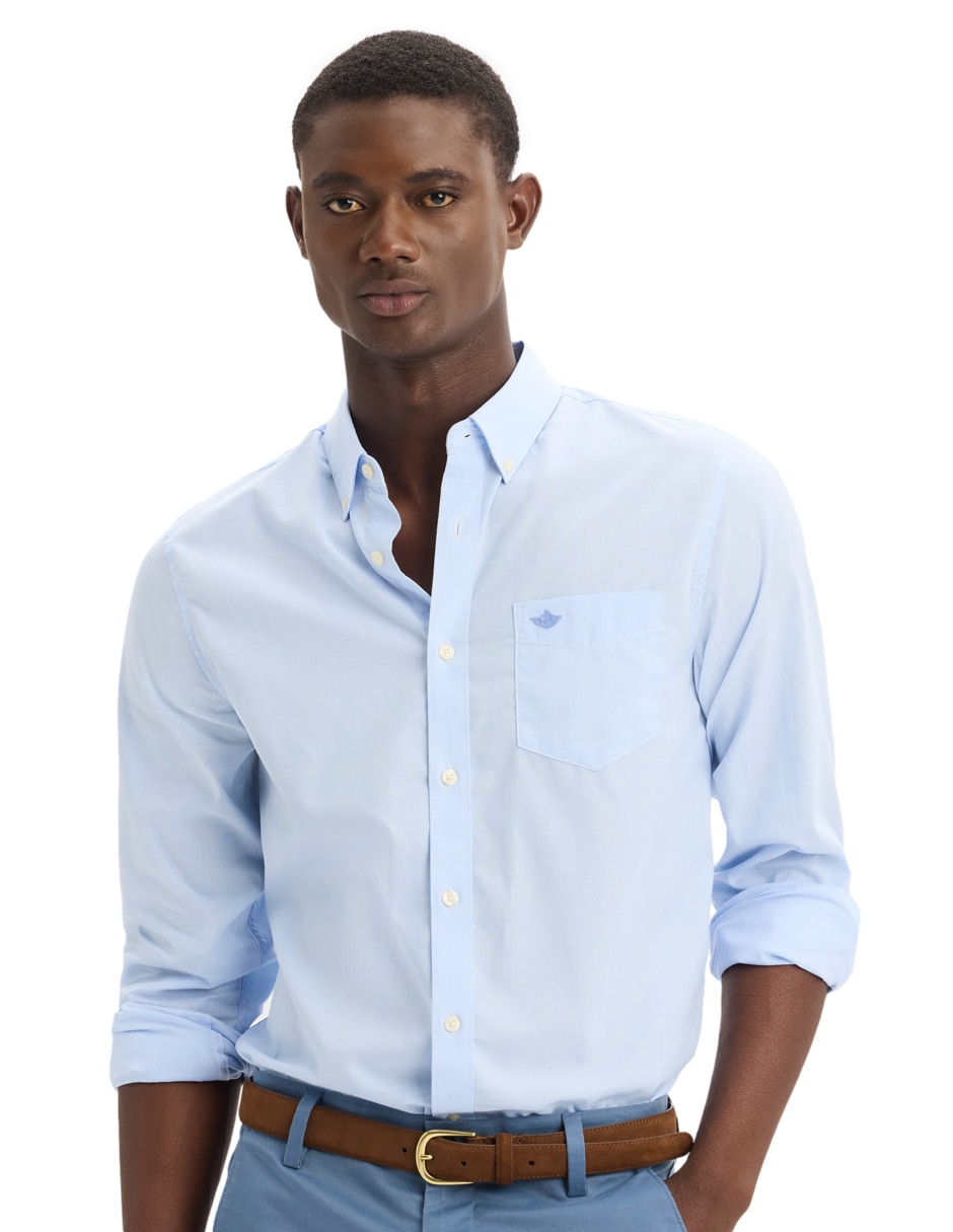 Camisa casual Dockers de algodón manga larga para hombre