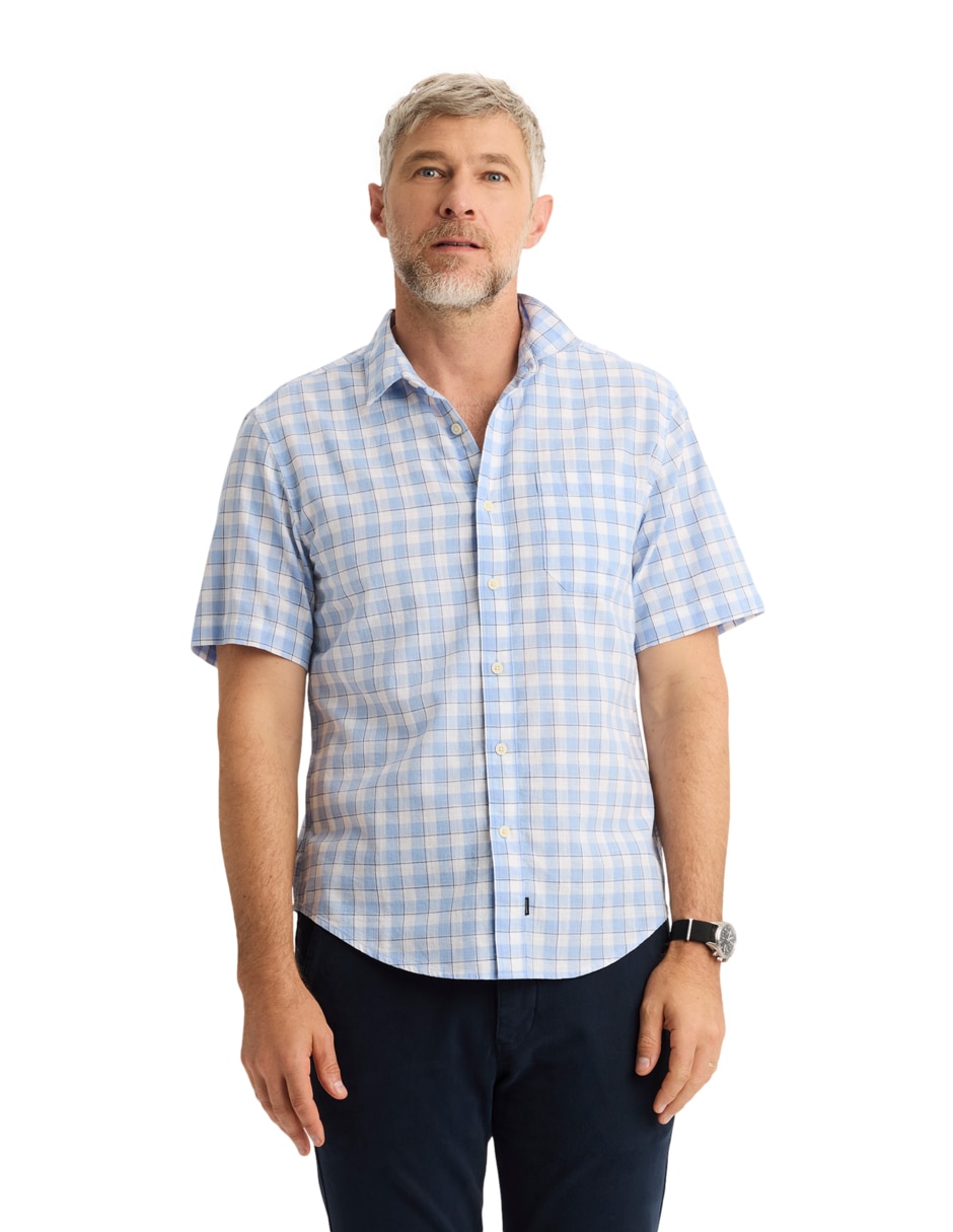 Camisa casual de algodón manga corta para hombre Camisa casual de algodón manga corta para hombre