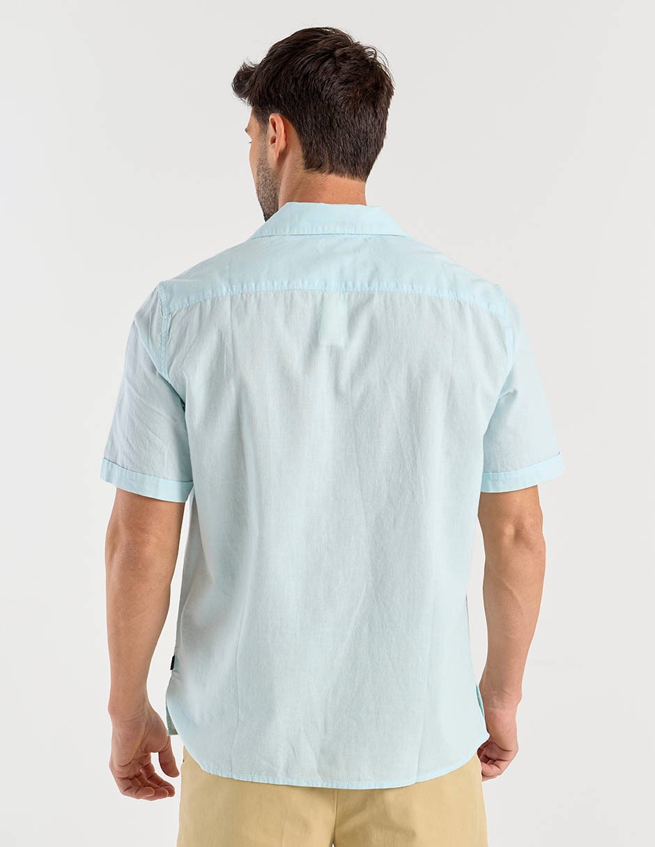 Camisa casual de algodón manga corta para hombre 6