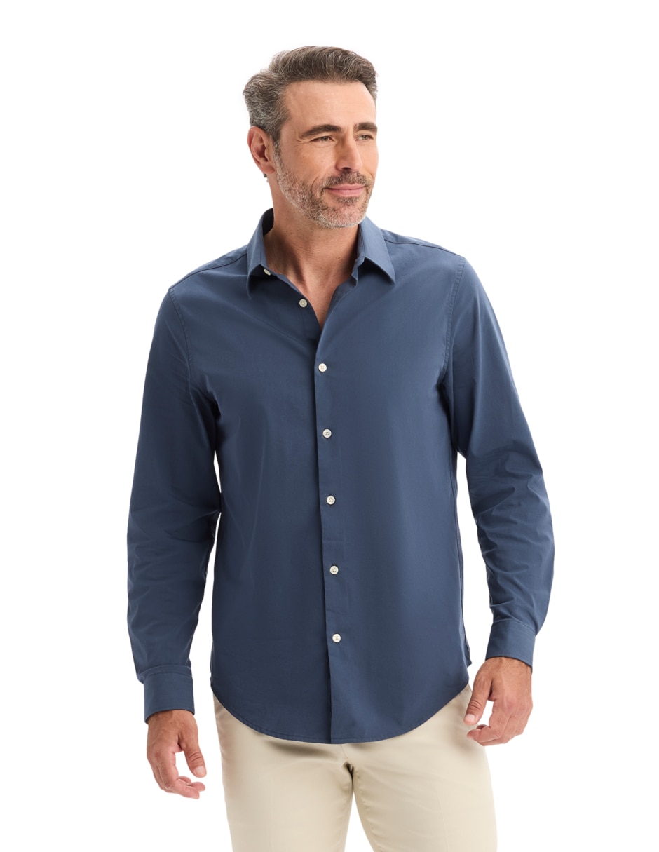 Camisa casual de algodón manga larga para hombre Camisa casual de algodón manga larga para hombre