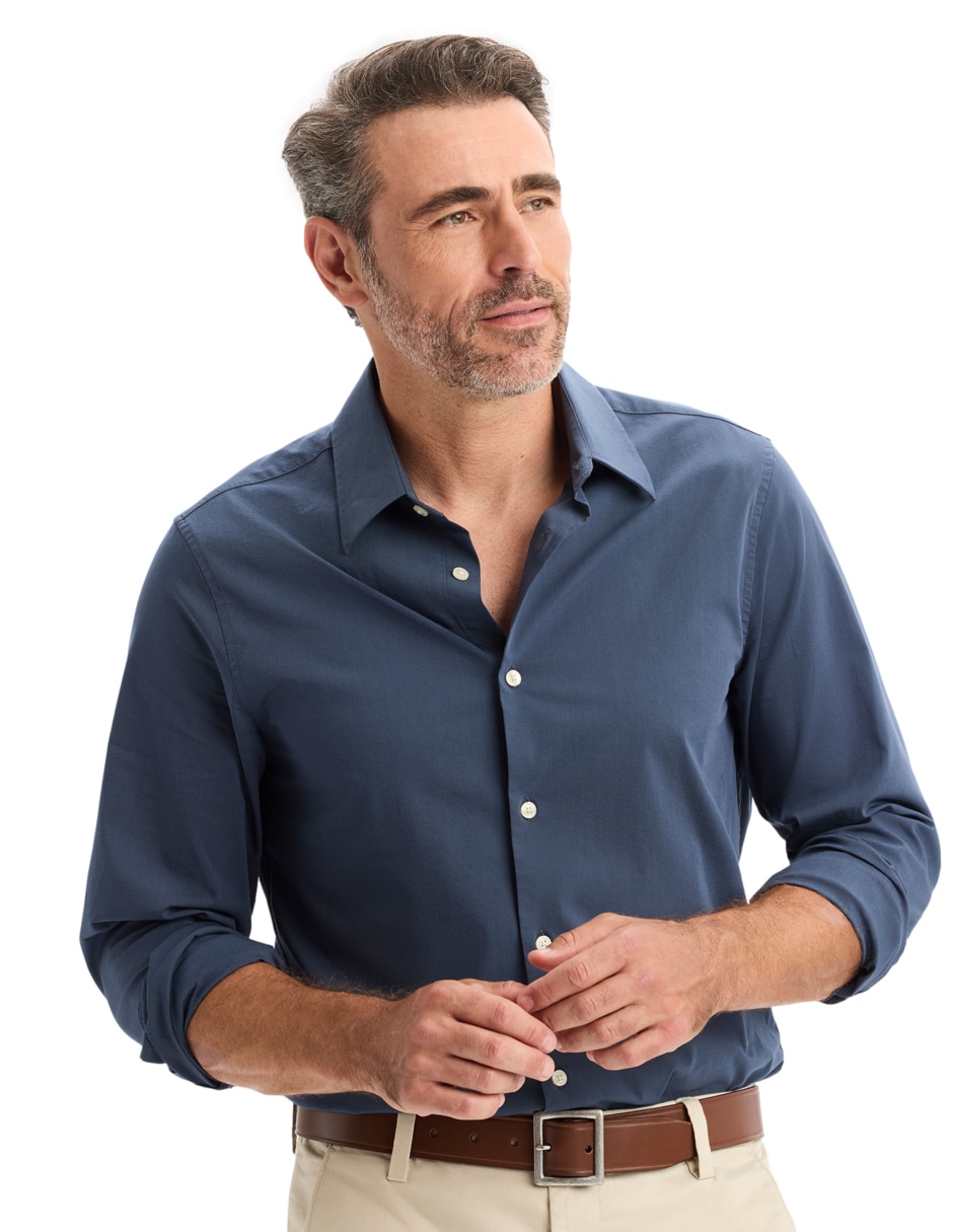 Camisa casual de algodón manga larga para hombre 4