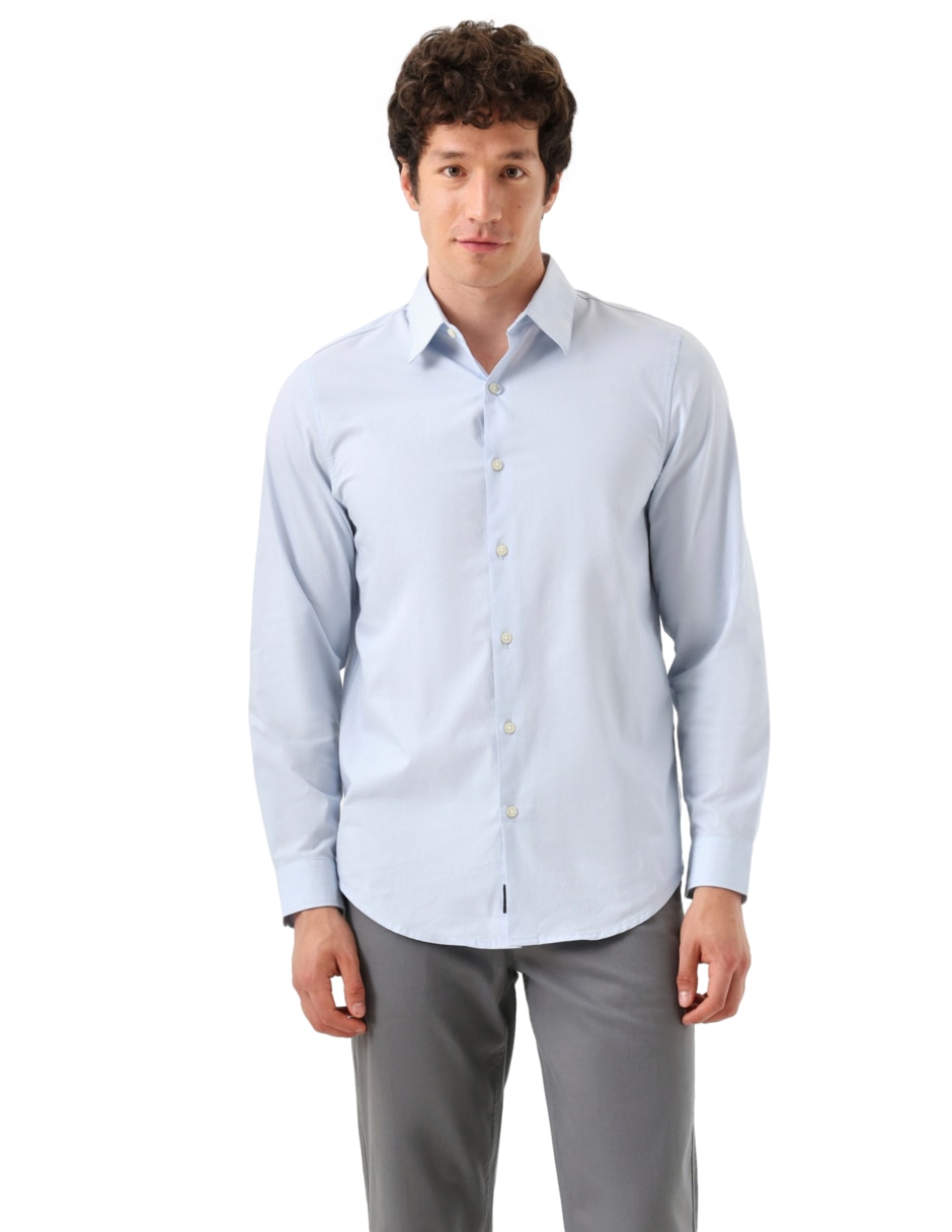 Camisa de vestir de algodón manga larga para hombre Camisa de vestir de algodón manga larga para hombre