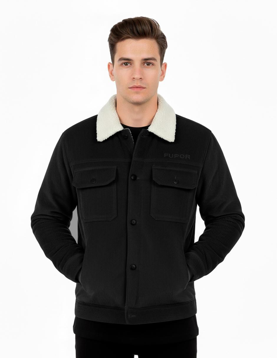 Chamarra casual con bolsillos para hombre
