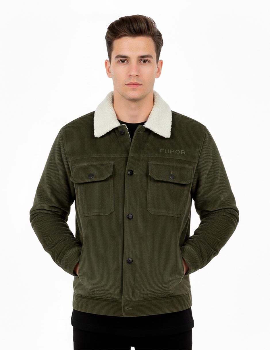 Chamarra casual con bolsillos para hombre Chamarra casual con bolsillos para hombre