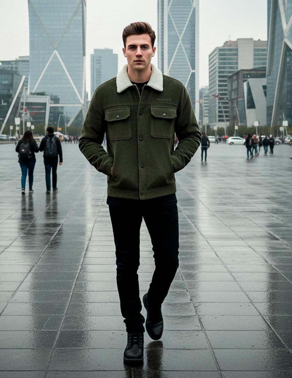 Chamarra casual con bolsillos para hombre 4