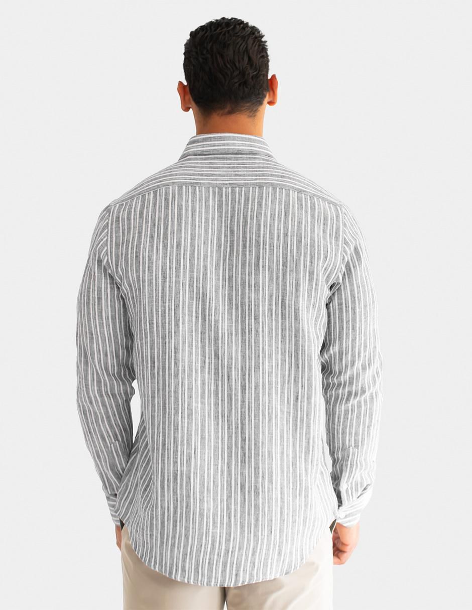Camisa casual manga larga para hombre 5