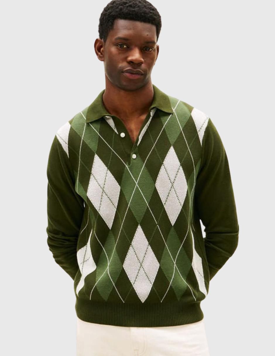 Suéter cuello polo para hombre