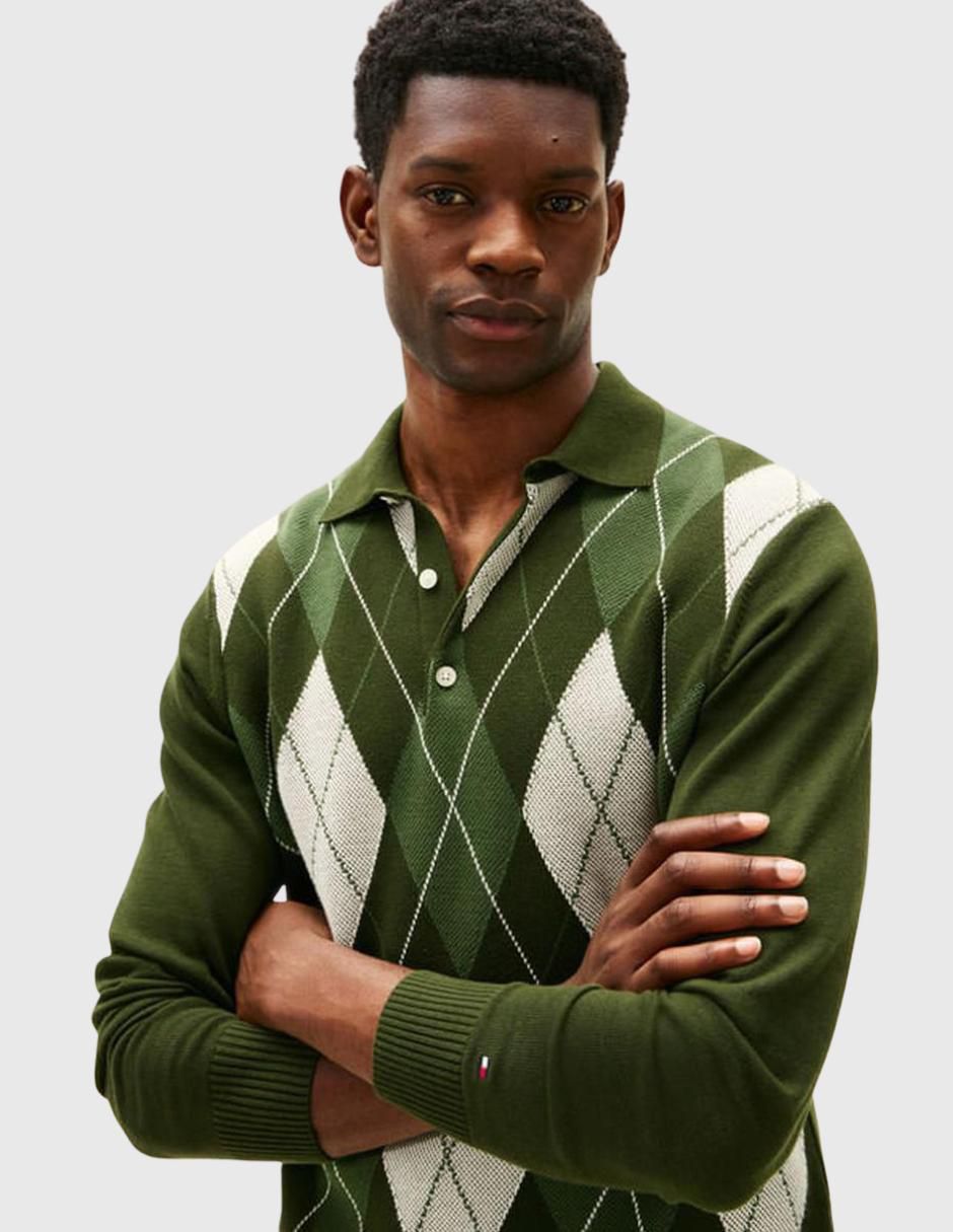 Suéter cuello polo para hombre