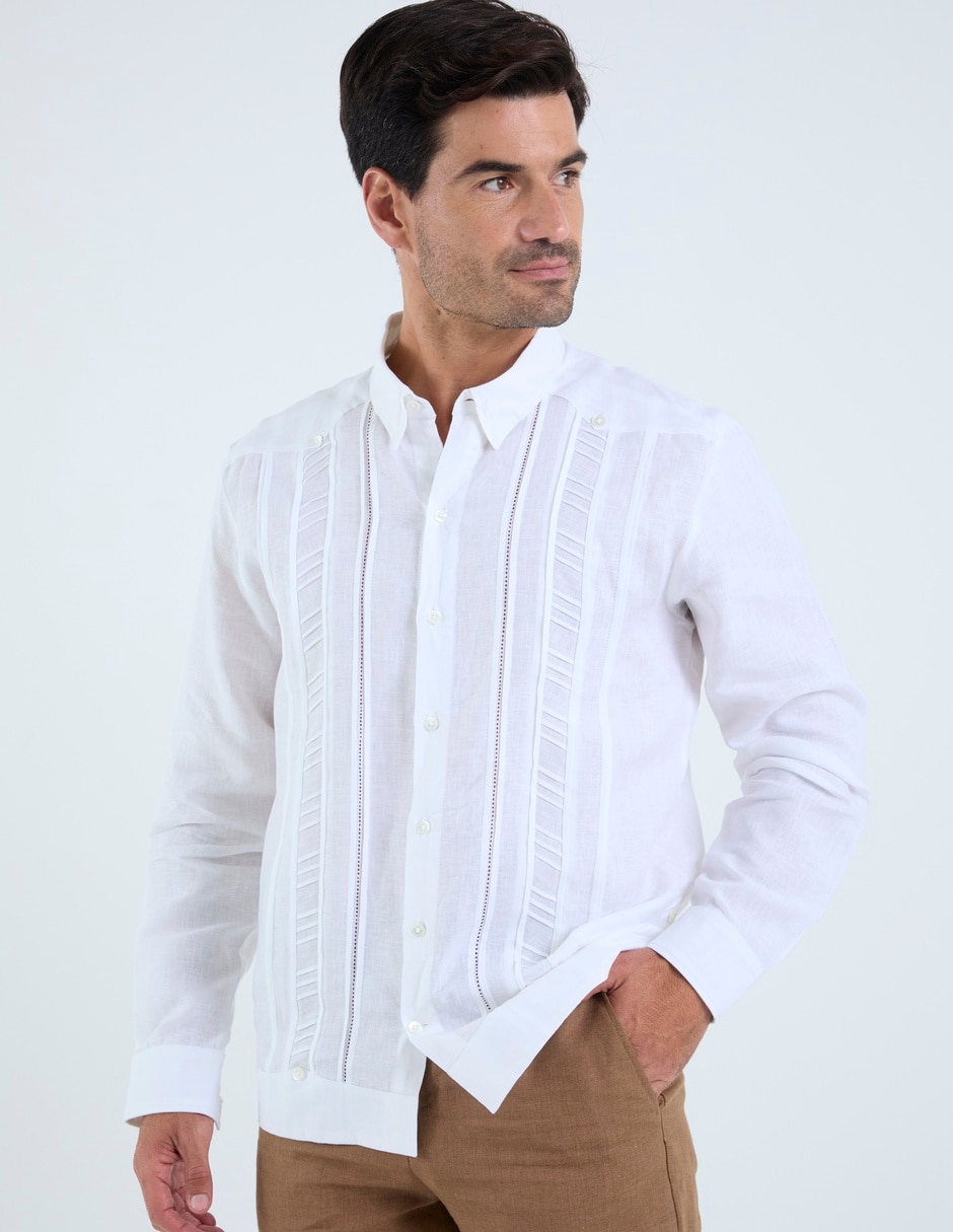 Guayabera manga larga para hombre 10