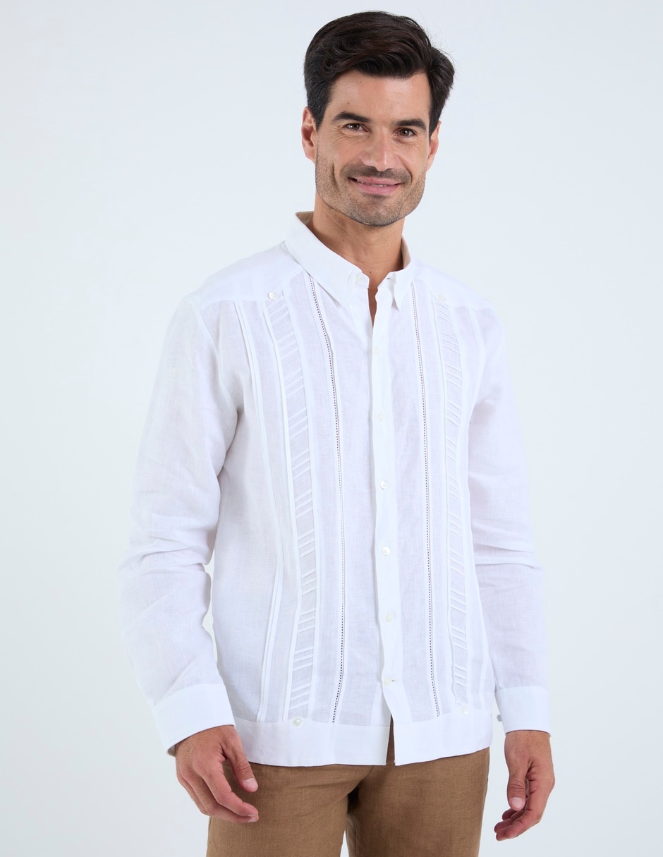 Guayabera manga larga para hombre
