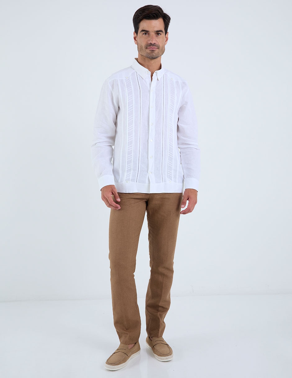 Guayabera manga larga para hombre 3