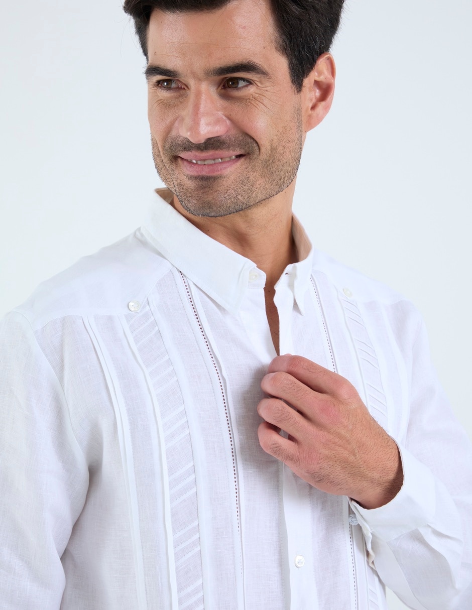 Guayabera manga larga para hombre 7