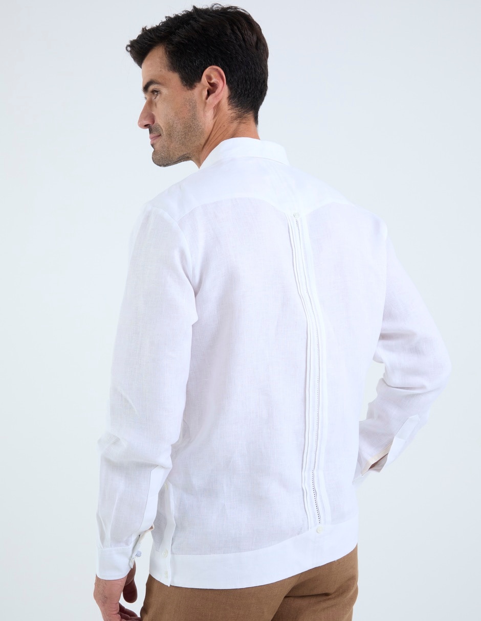 Guayabera manga larga para hombre 5
