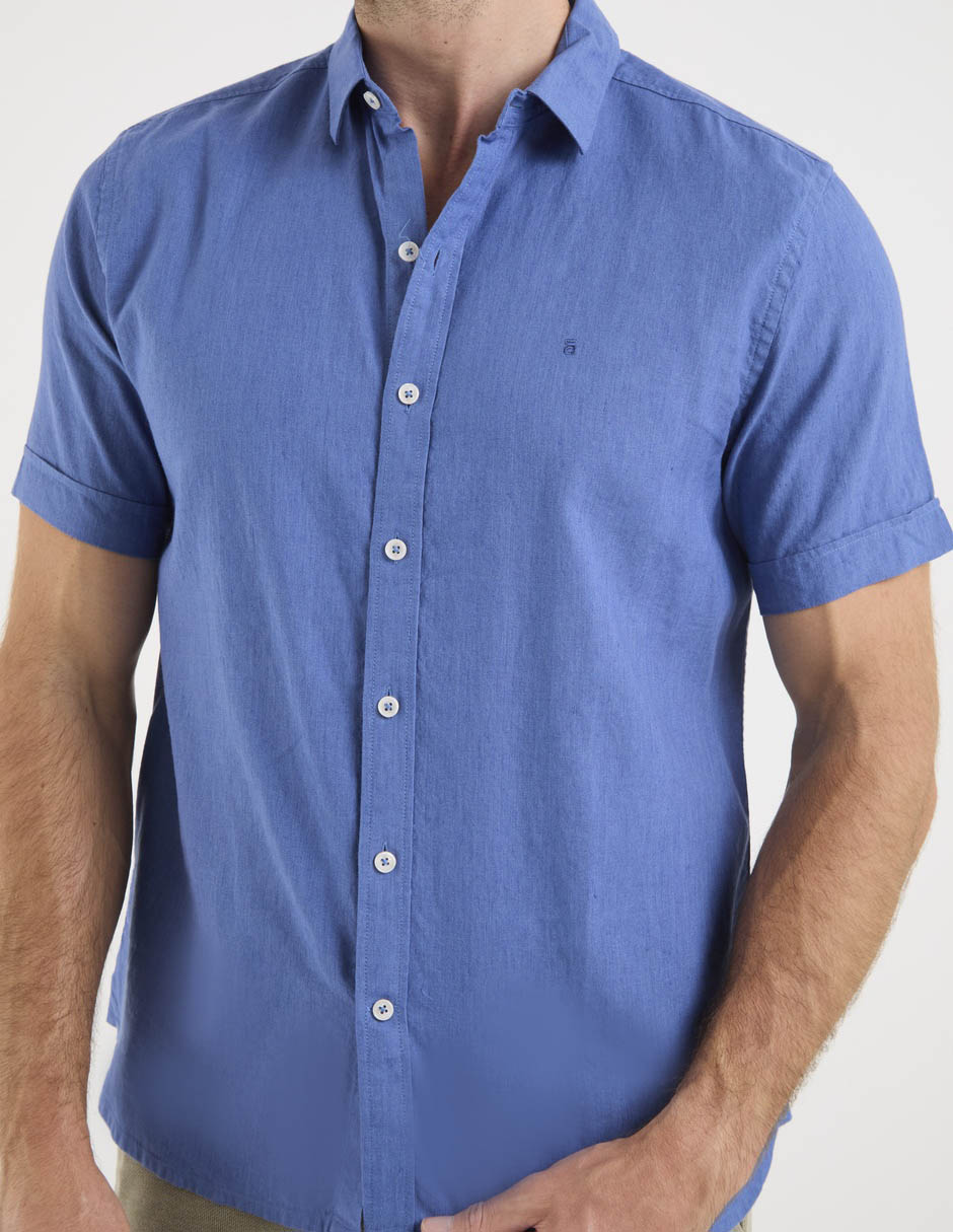 Camisa casual de algodón manga corta para hombre 4