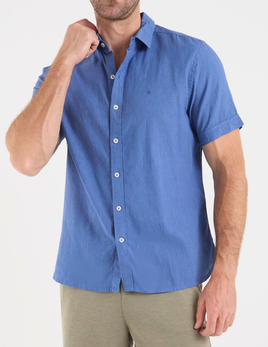 Camisa casual de algodón manga corta para hombre 5