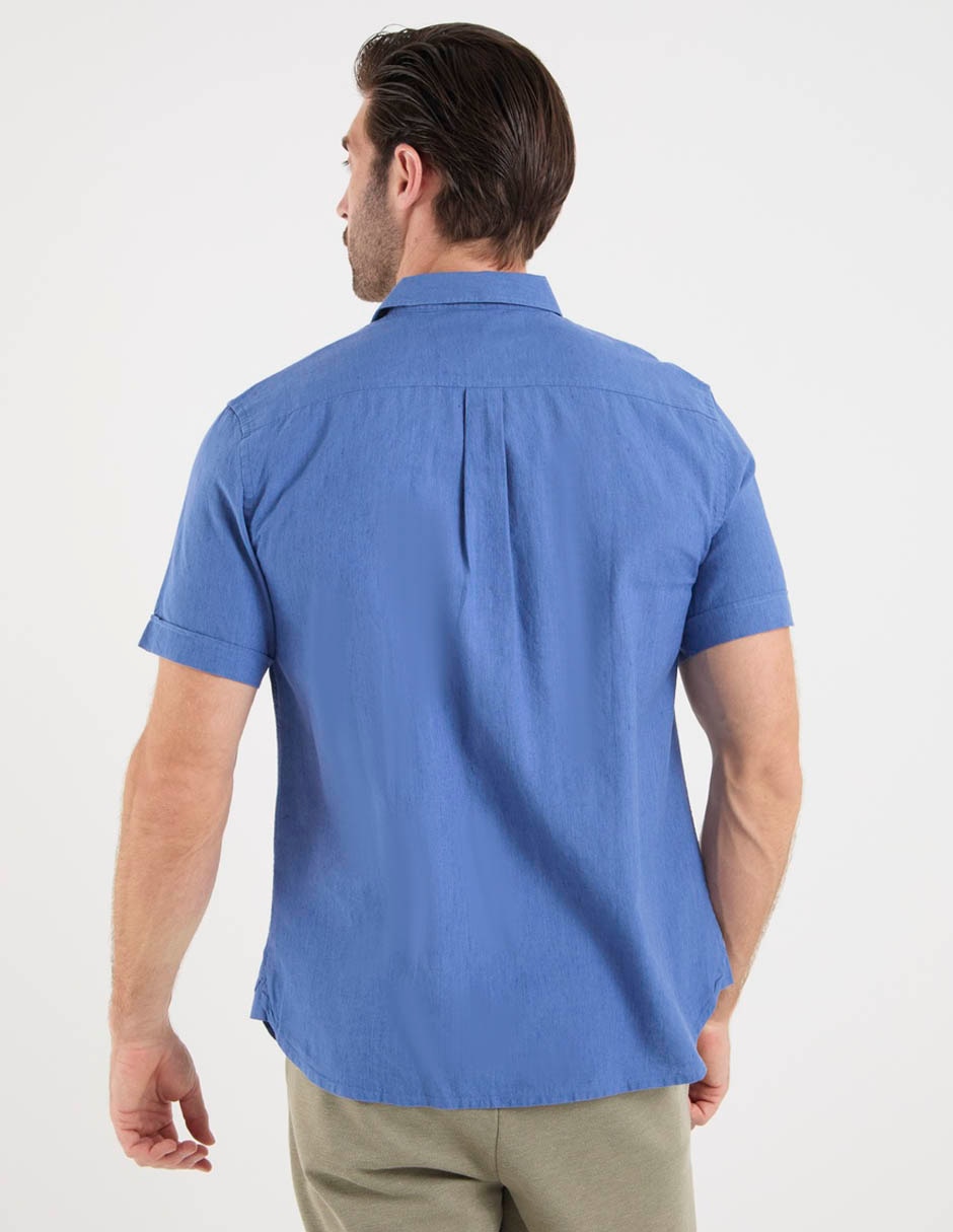 Camisa casual de algodón manga corta para hombre 6