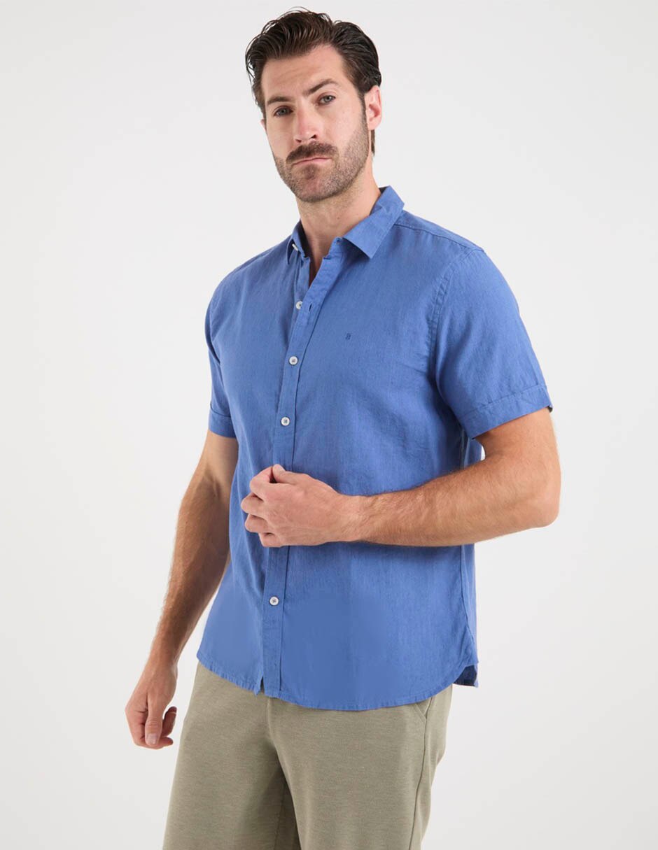 Camisa de algodón manga corta para hombre Camisa de algodón manga corta para hombre