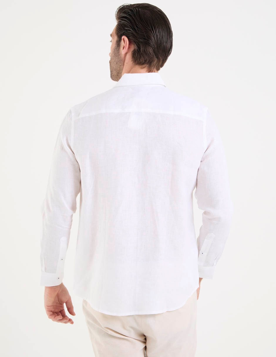 Camisa casual Ábito de lino manga larga para hombre