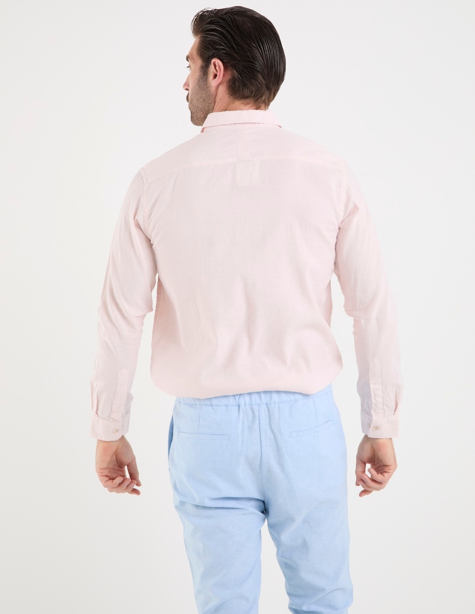 Camisa casual ábito de algodón manga larga para hombre