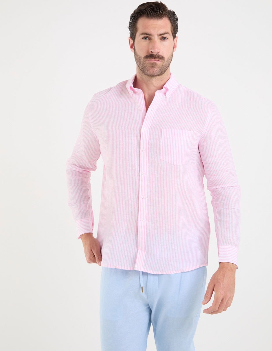 Camisa casual ábito manga larga para hombre
