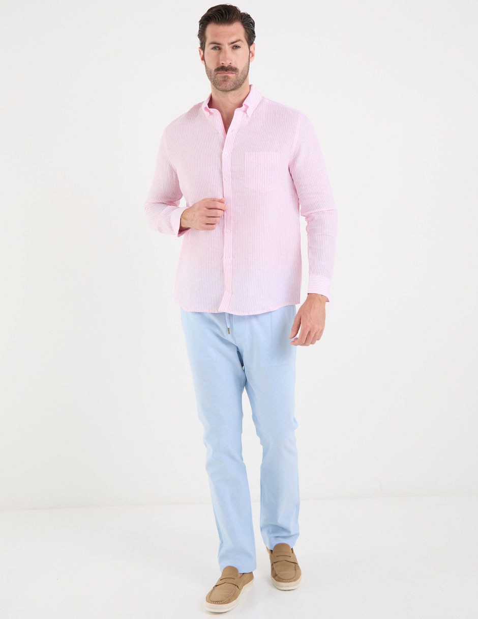 Camisa casual ábito manga larga para hombre