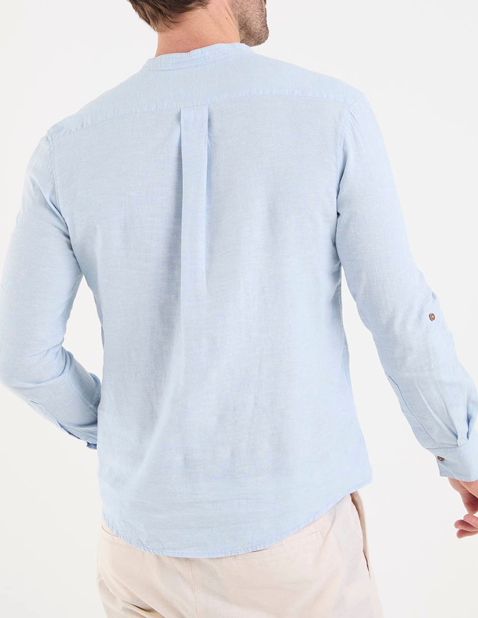 Camisa casual costavana de manga larga para hombre