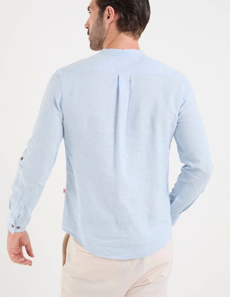 Camisa casual costavana de manga larga para hombre