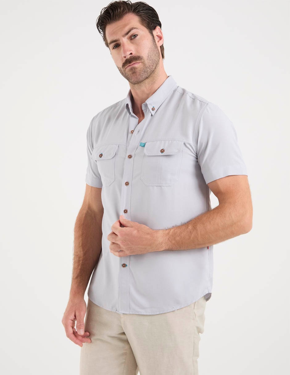 Camisa formal costavana manga corta para hombre