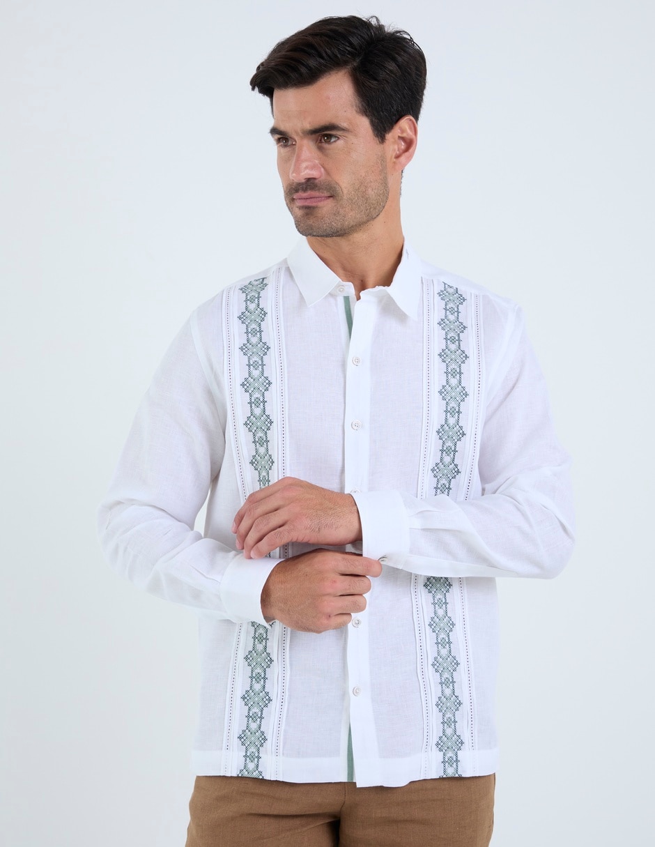 Guayabera manga larga para hombre 10