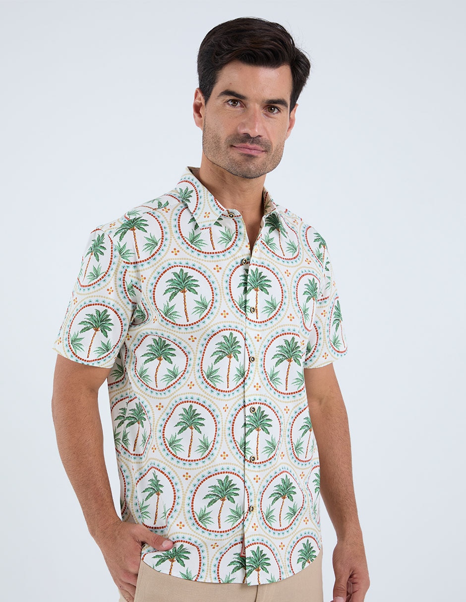 Camisa casual costavana manga corta para hombre