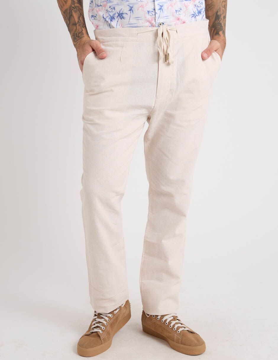 Pantalón slim de lino para hombre