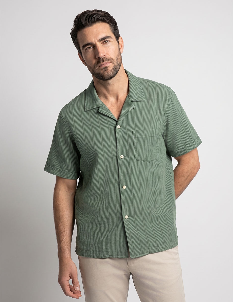 Camisa/Sobrecamisa Casual Dockers De Algodón Manga Corta Para Hombre