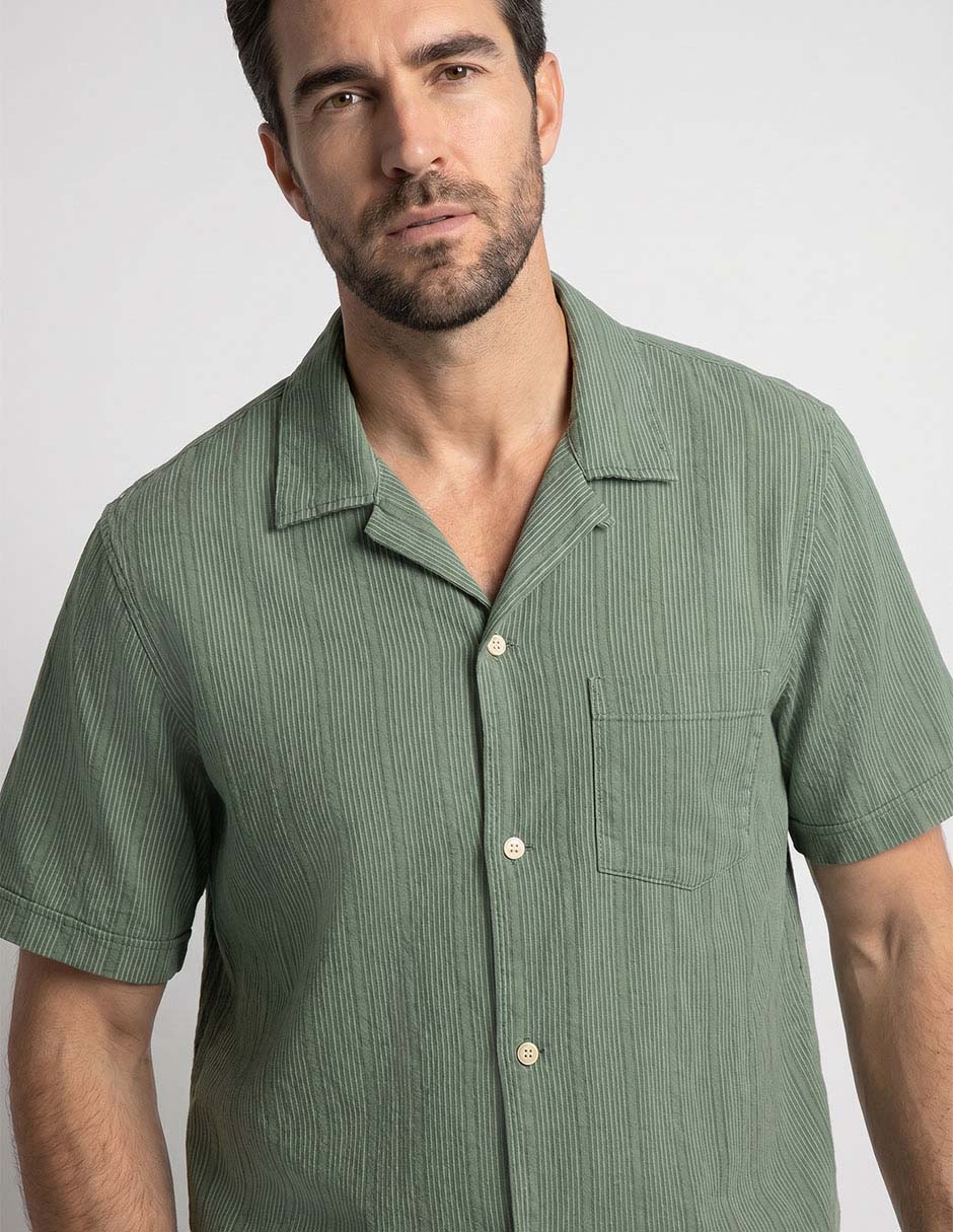Camisa/Sobrecamisa Casual Dockers De Algodón Manga Corta Para Hombre