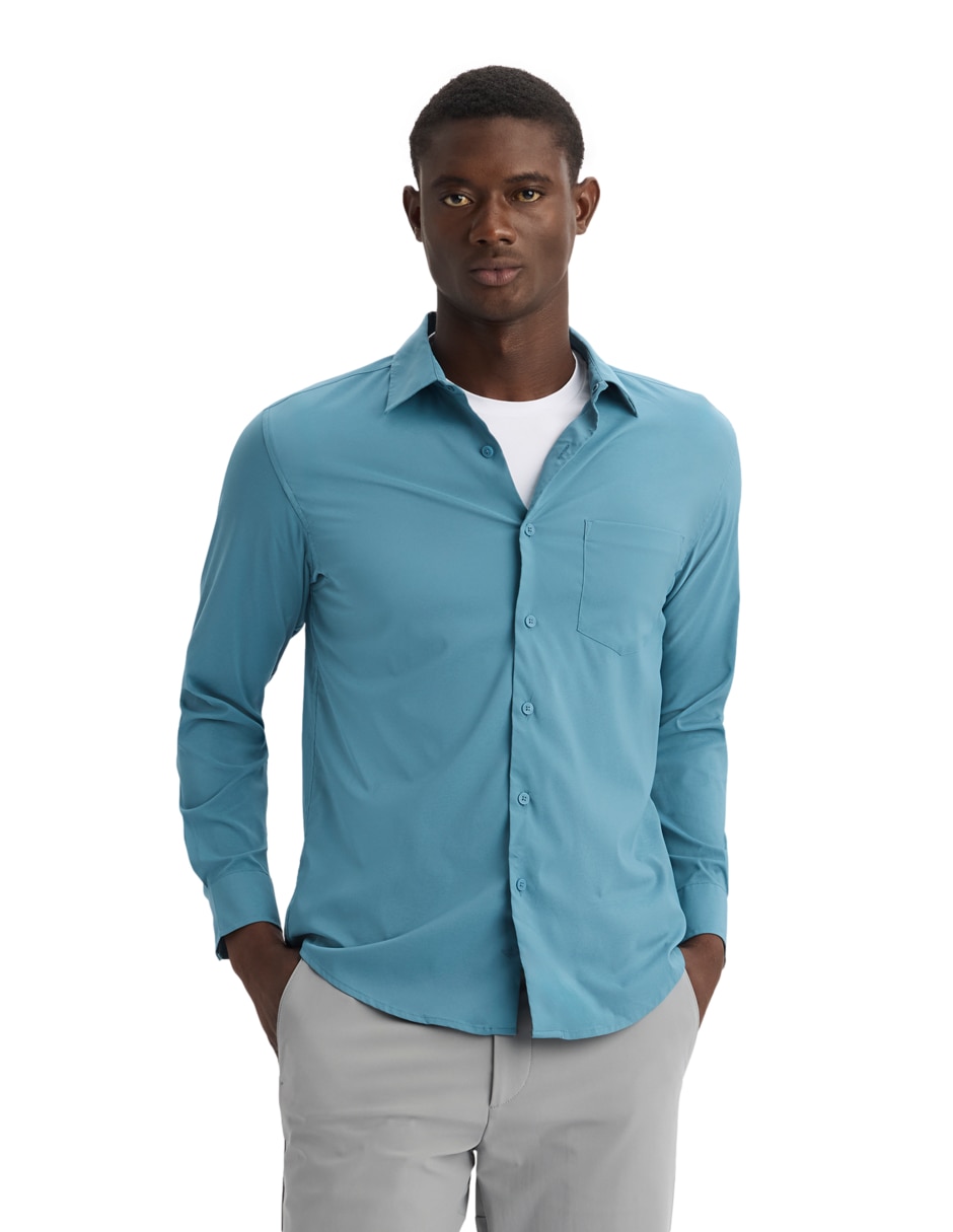 Camisa casual de algodón manga larga para hombre Camisa casual de algodón manga larga para hombre