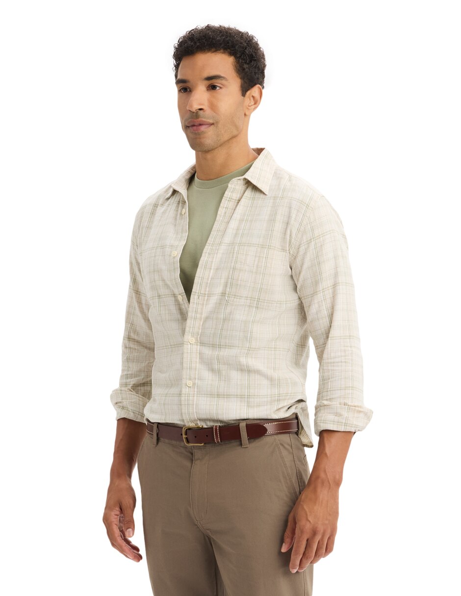 Camisa casual Dockers manga larga para hombre