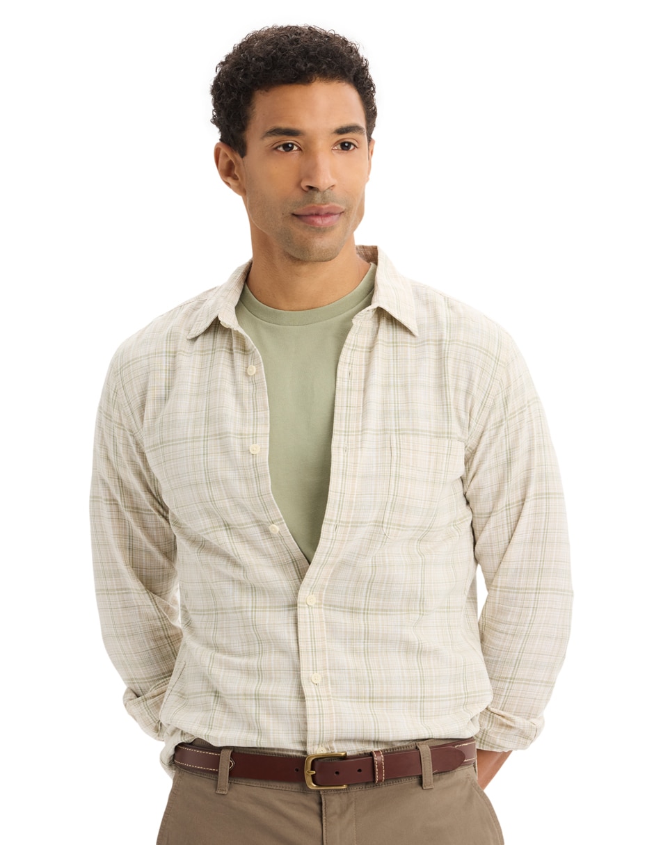 Camisa casual Dockers manga larga para hombre