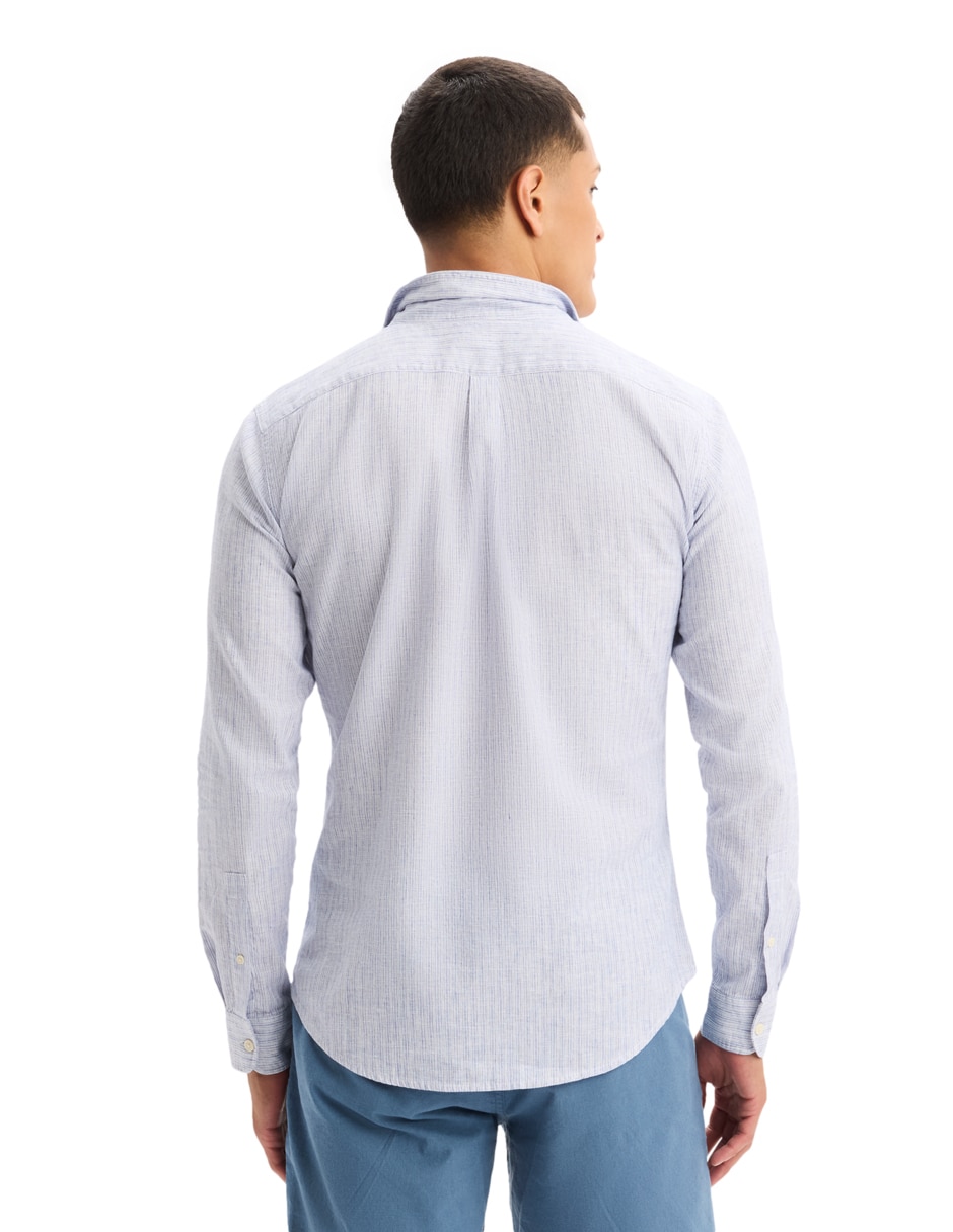 Camisa casual Dockers de lino manga larga para hombre