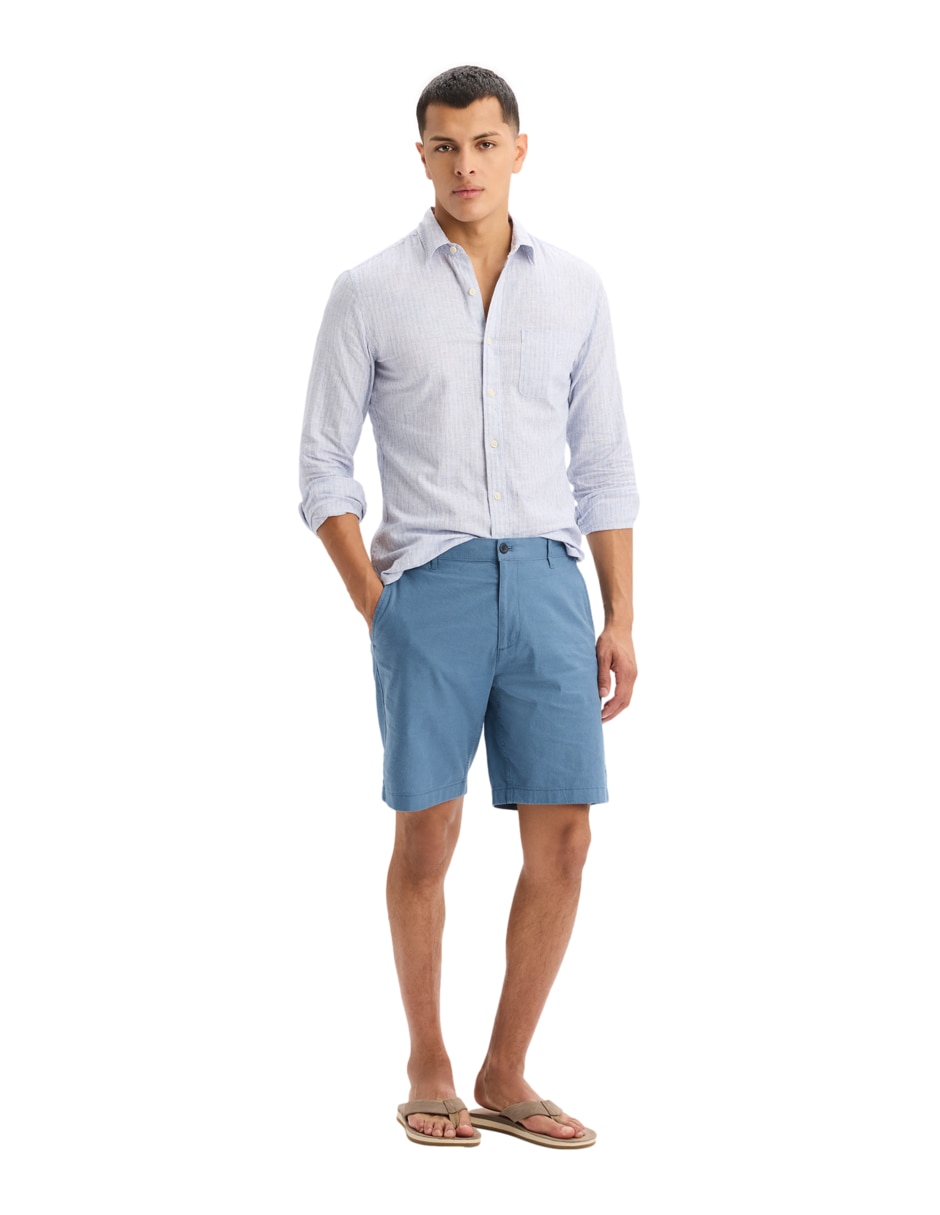 Camisa casual Dockers de lino manga larga para hombre