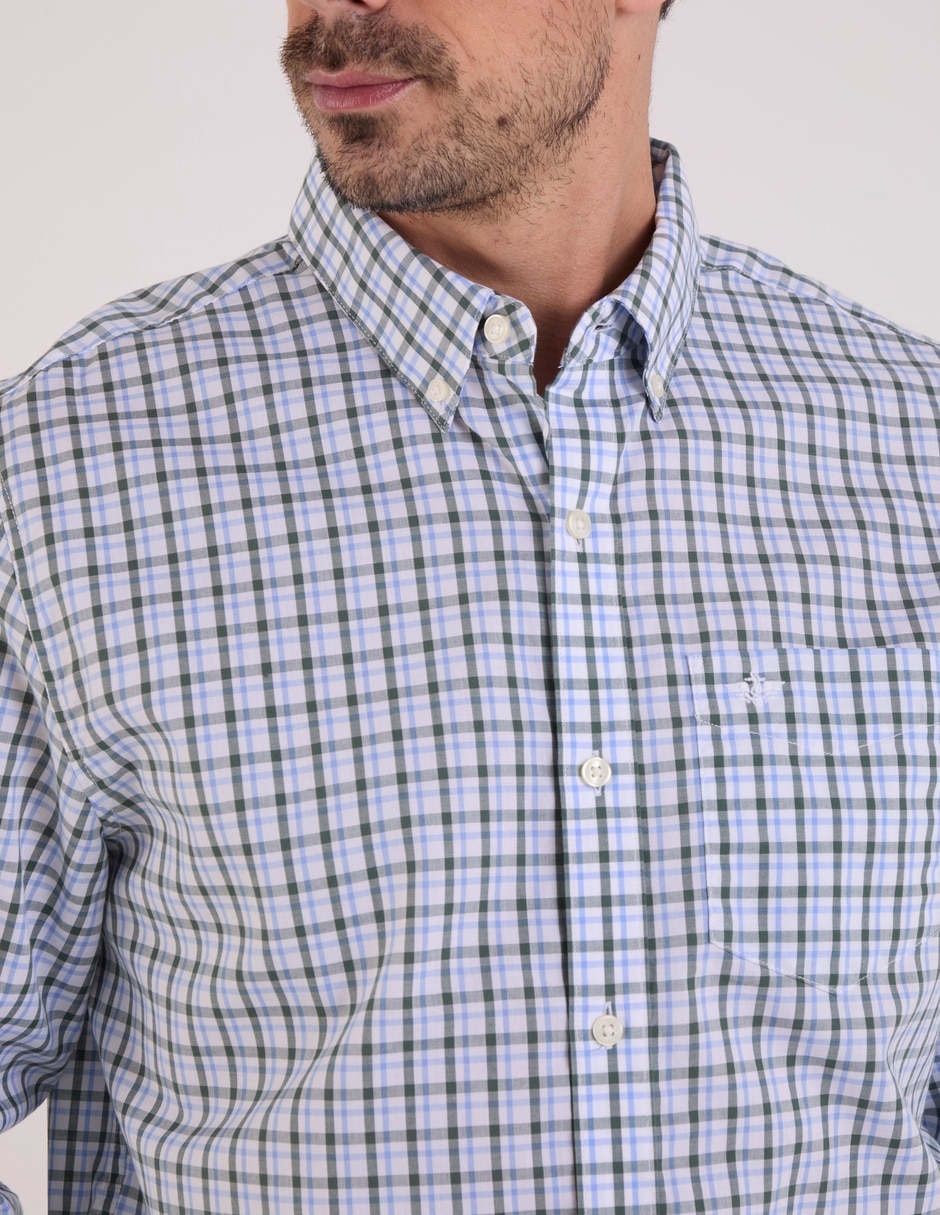 Camisa de vestir de algodón manga larga para hombre