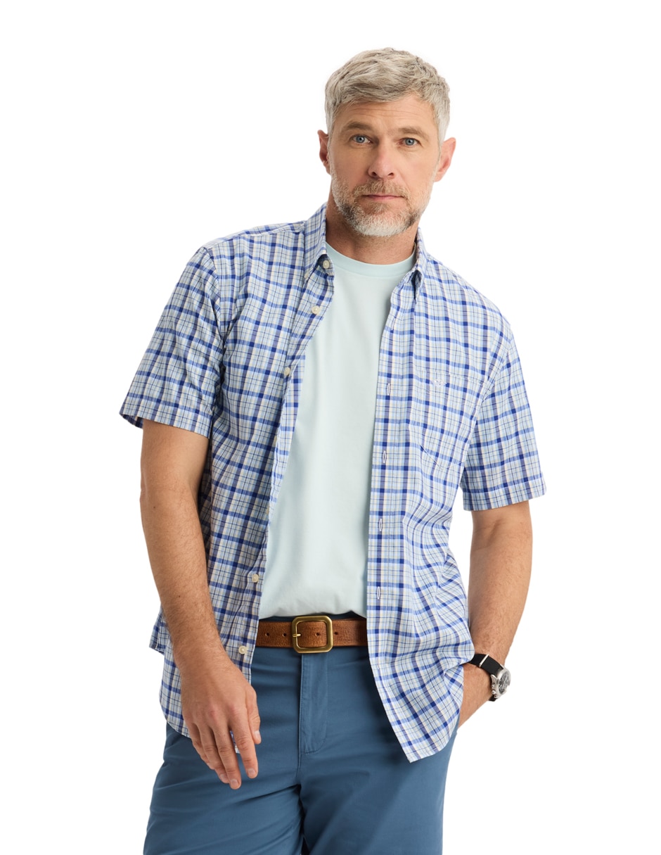 Camisa casual de algodón manga corta para hombre Camisa casual de algodón manga corta para hombre