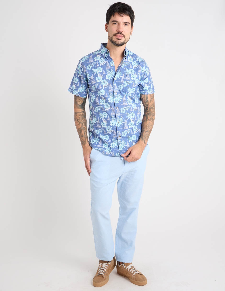 Camisa casual de algodón manga corta para hombre 3