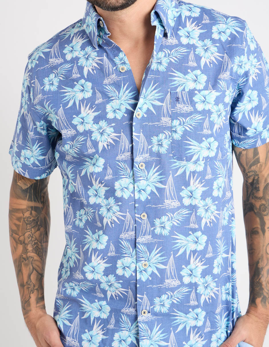 Camisa casual de algodón manga corta para hombre 4