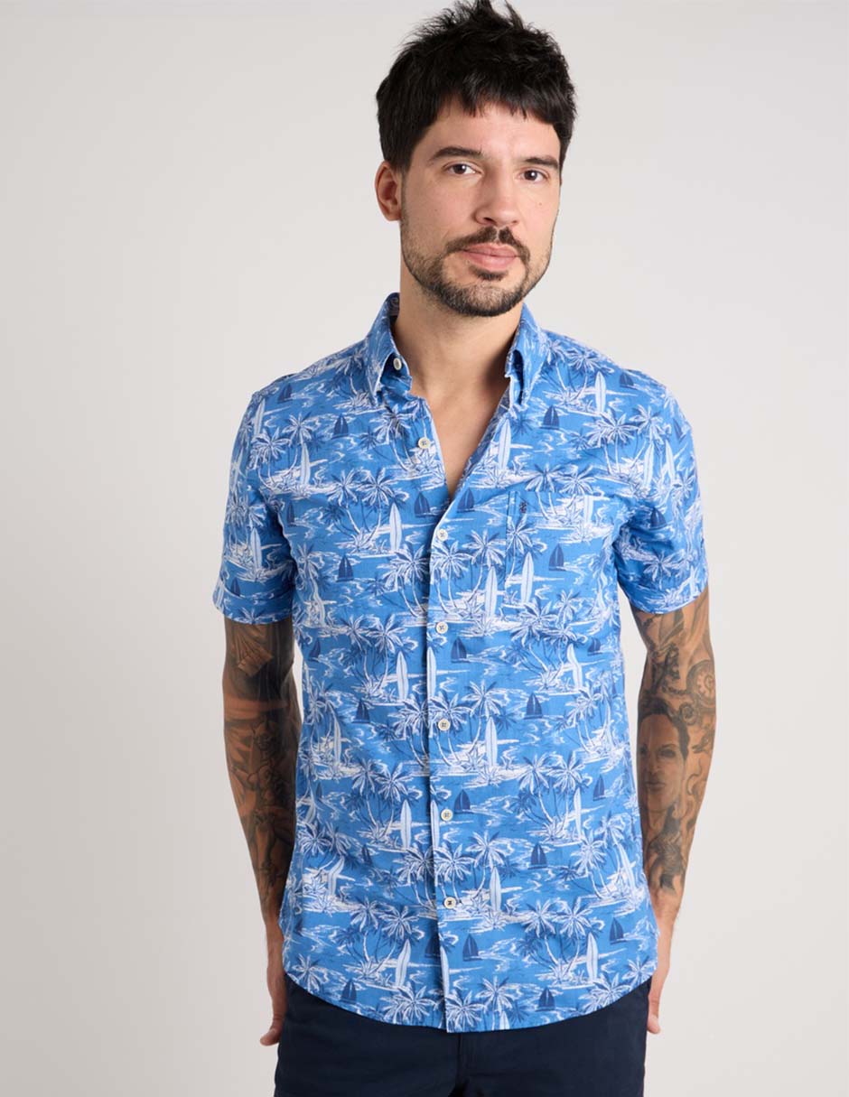 Camisa casual de algodón manga corta para hombre 2